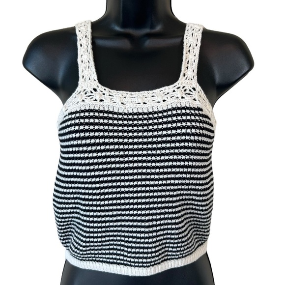Aerie Crochet Bohemian Crop Tank Top - Picture 1 of 11